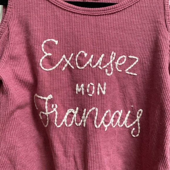 Hollister Thermal Embroidered Cold Shoulder Top XS - Picture 3 of 5